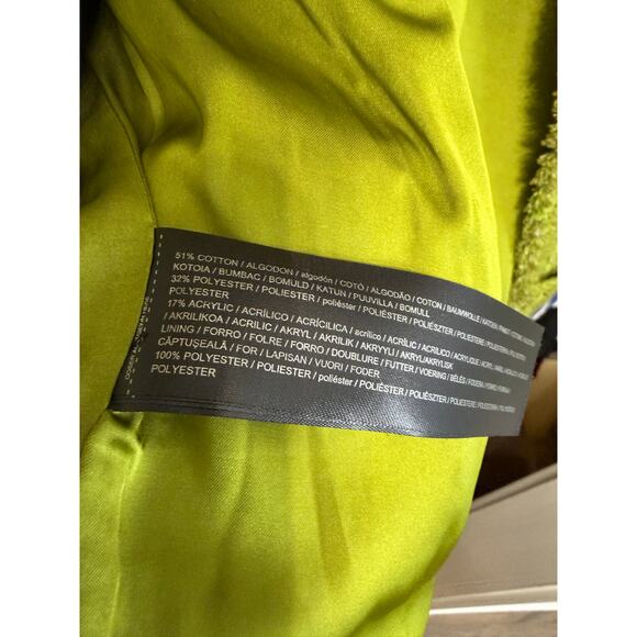 Mango Tweed Jacket with Jewel Buttons Green women's S Classic - Picture 12 of 13